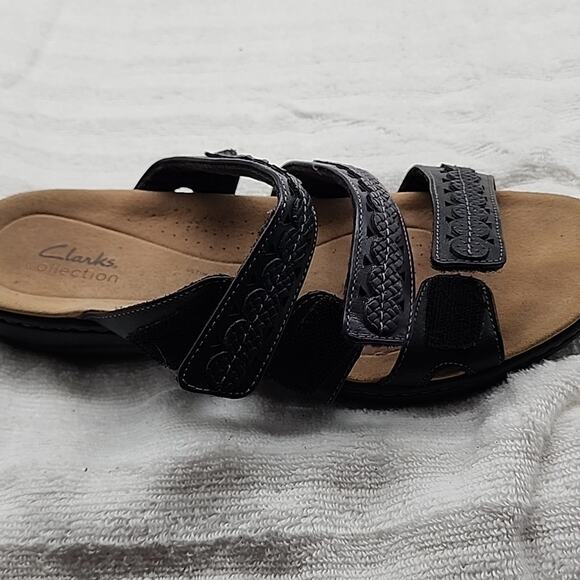 CLARKS COLLECTION LAURIEANN COVE BLACK LEATHER IMPORTED FROM MEXICO LADIES 9 GUC - Picture 16 of 16